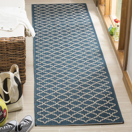 Safavieh Courtyard 2'-3" x 8'-0" Rug in Navy / Beige