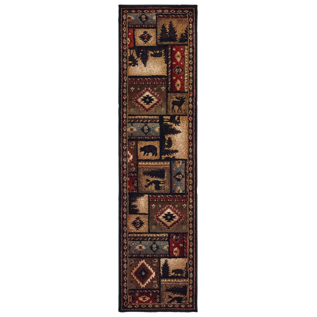 Oriental Weavers Sphinx Woodlands 1041C Black / Multi Rugs - runner