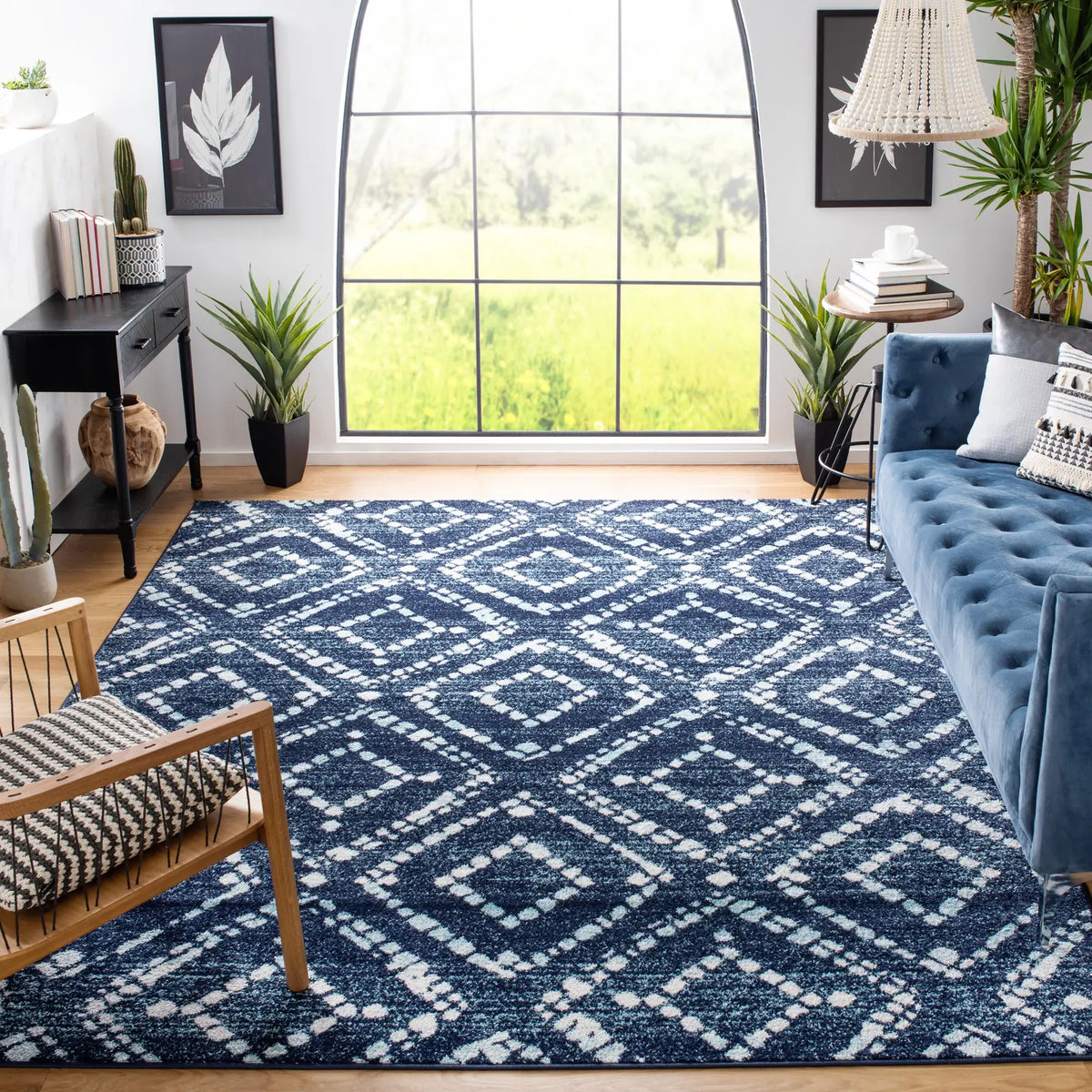 Safavieh Adirondack 10'-0" x 14'-0" Rug in Navy / Ivory