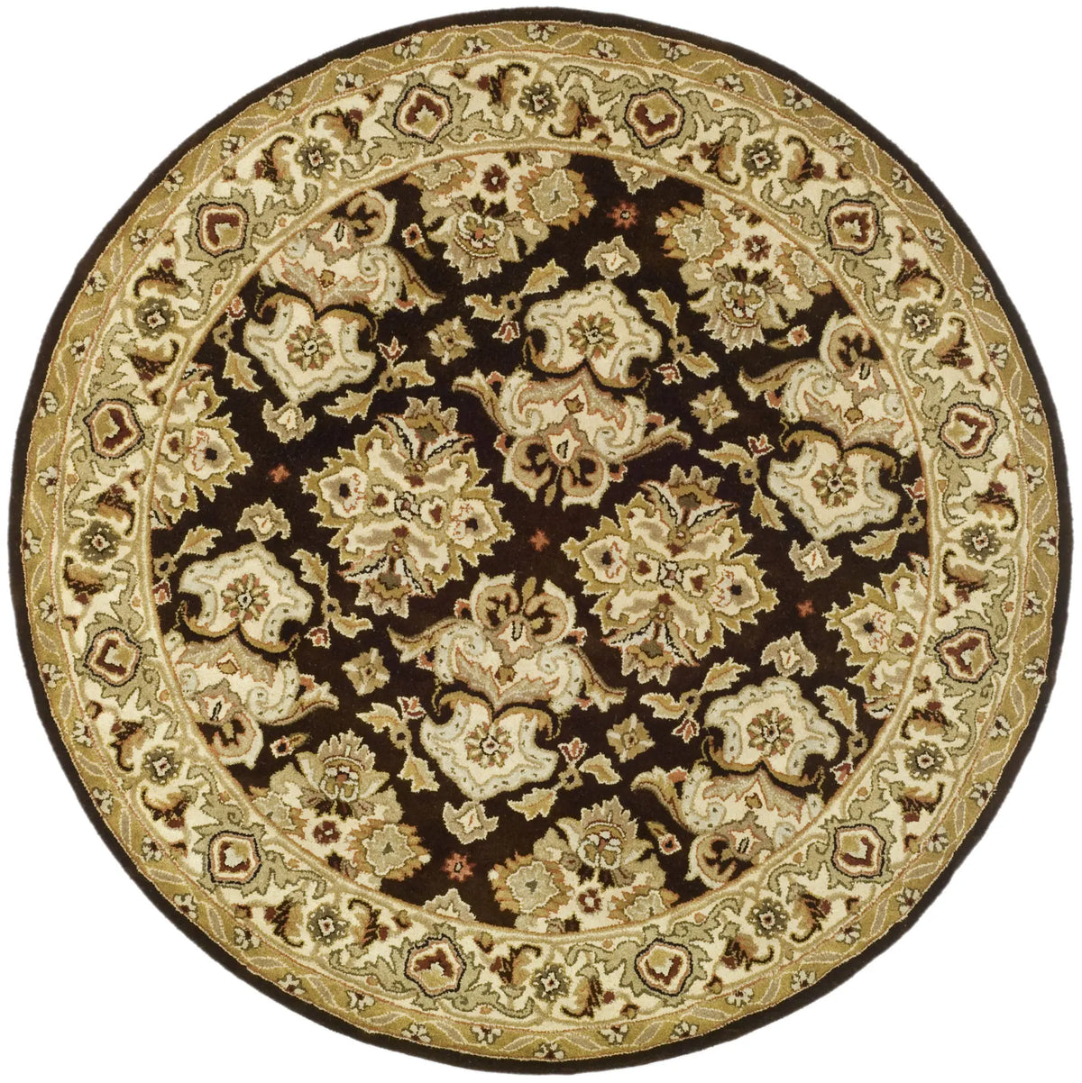 Safavieh Heritage 6'-0" x 6'-0" Rug in Espresso / Ivory