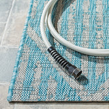 Safavieh Courtyard 4'-5" x 6'-5" Rug in Aqua / Grey