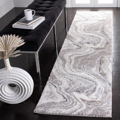 Safavieh Cyrus Shag 2'-2" x 9'-0" Rug in Grey / Beige