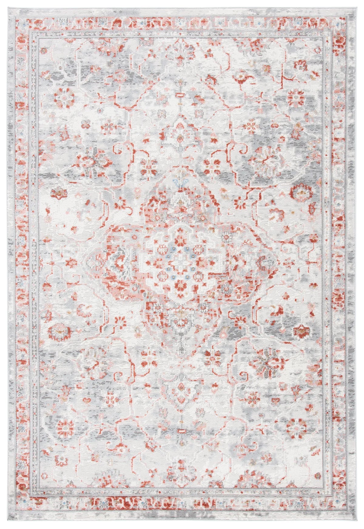 Safavieh Shivan 100 4'-0" x 6'-0" Rug in Ivory / Rust