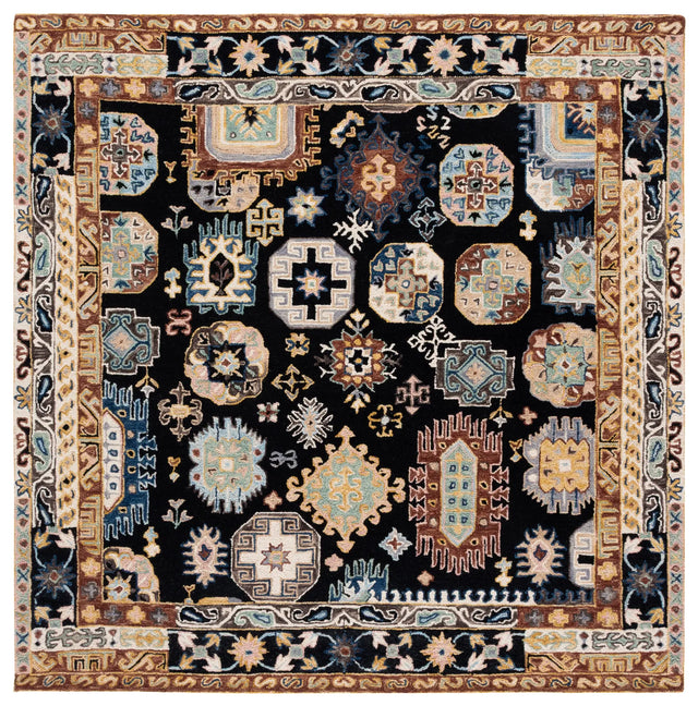 Safavieh Aspen 7'-0" x 7'-0" Rug in Black / Ivory