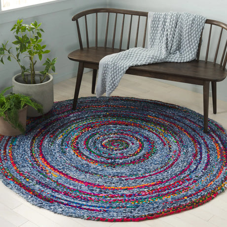 Safavieh Braided 5'-0" x 5'-0" Rug in Blue / Red