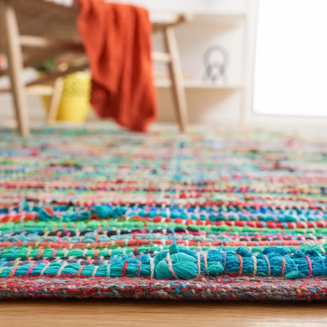 Safavieh Rag Rug 4'-0" x 6'-0" Rug in Green / Multi