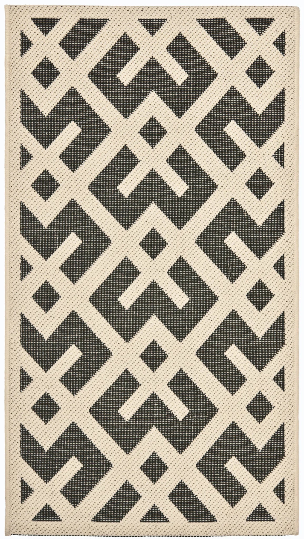 Safavieh Courtyard 2'-0" x 3'-7" Rug in Black / Beige