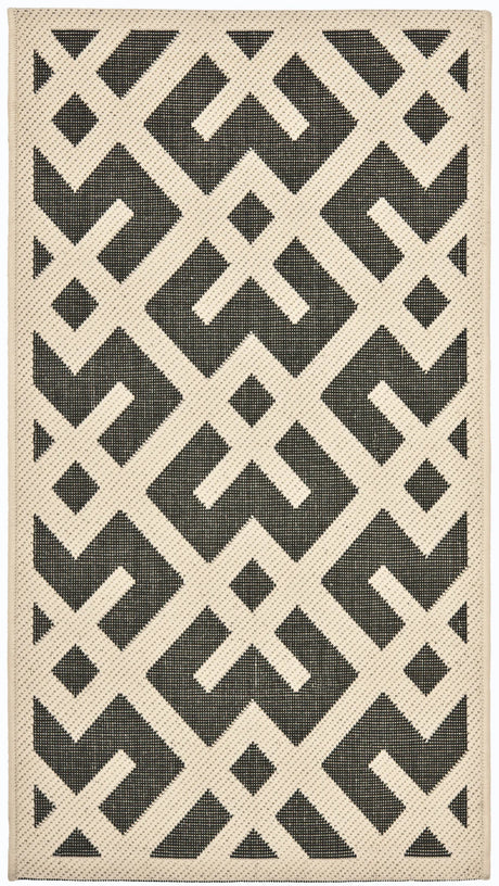 Safavieh Courtyard 2'-0" x 3'-7" Rug in Black / Beige