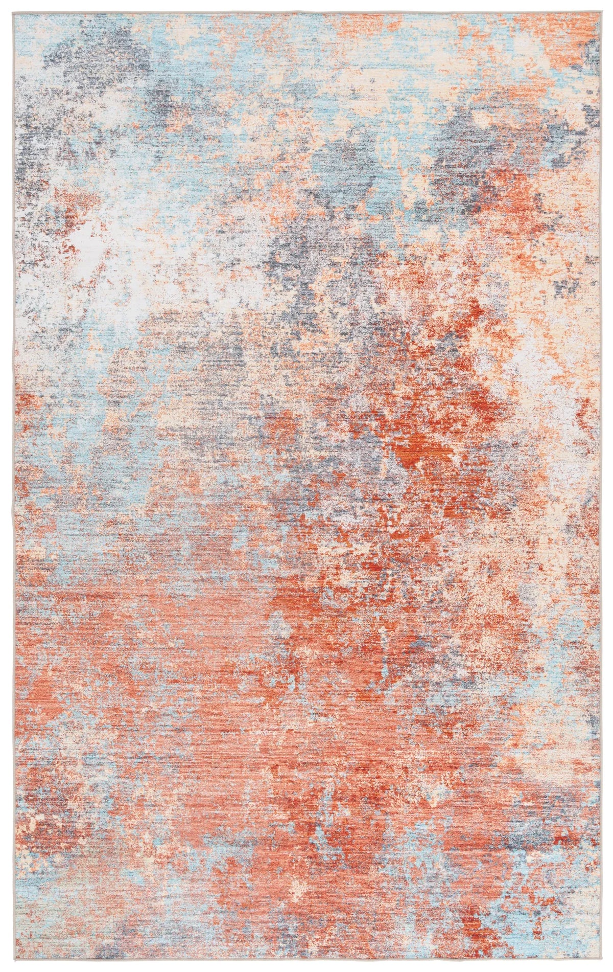 Safavieh Malibu 4'-0" x 6'-0" Rug in Rust / Aqua