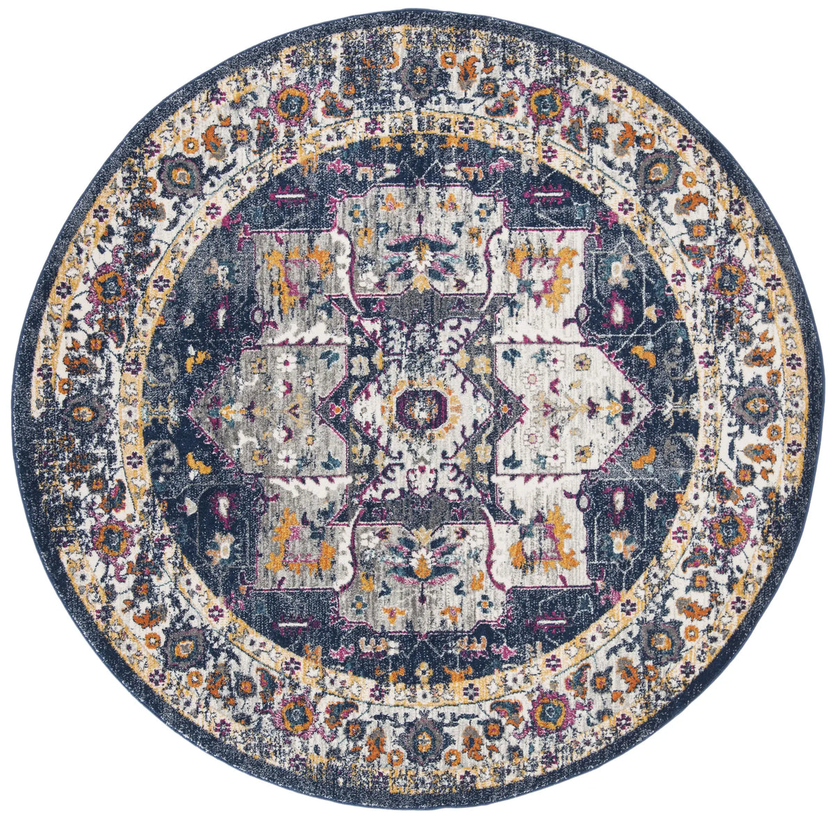 Safavieh Evoke 6'-7" x 6'-7" Rug in Navy / Grey