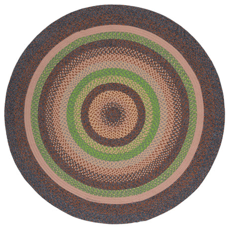 Safavieh Braided 5'-0" x 5'-0" Rug in Brown / Green