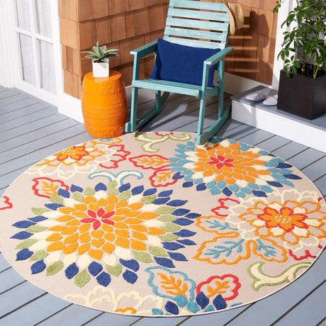 Safavieh Cabana 10'-0" x 10'-0" Rug in Ivory / Orange