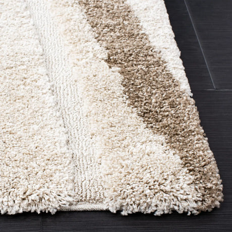 Safavieh Florida Shag 5'-3" x 7'-6" Rug in Cream / Dark Brown