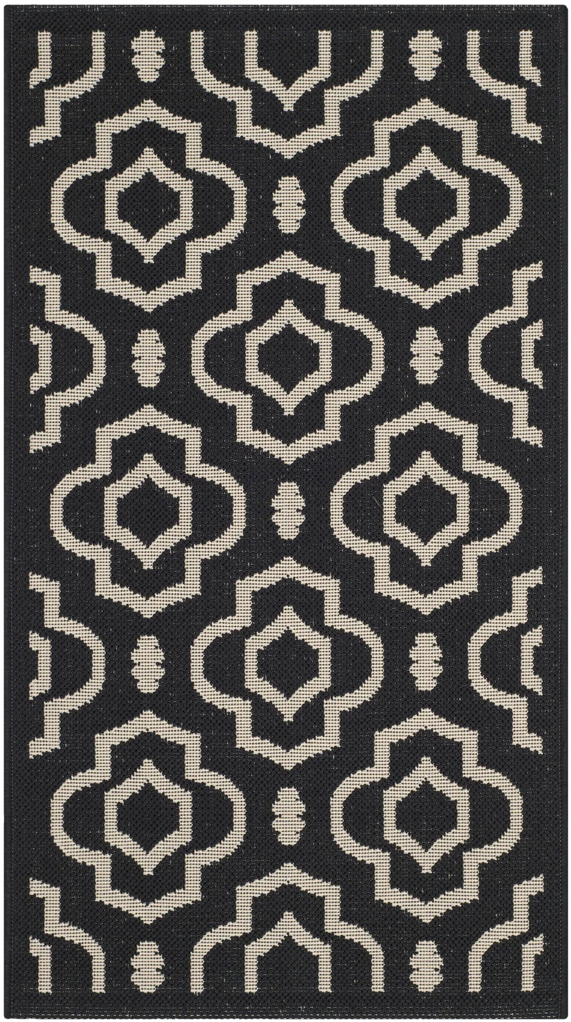 Safavieh Courtyard 2'-0" x 3'-7" Rug in Black / Beige