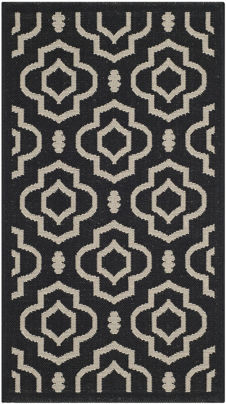 Safavieh Courtyard 2'-0" x 3'-7" Rug in Black / Beige
