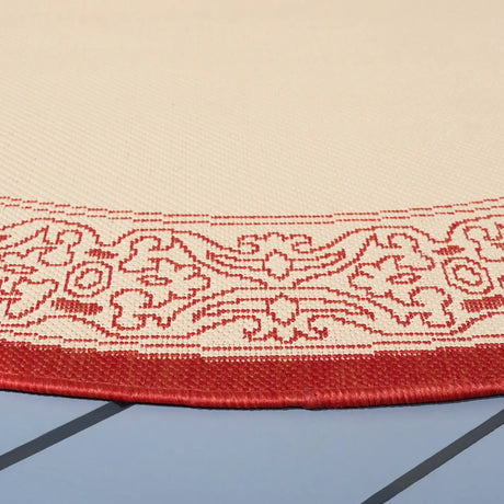 Safavieh Courtyard 5'-3" x 5'-3" Rug in Natural / Red