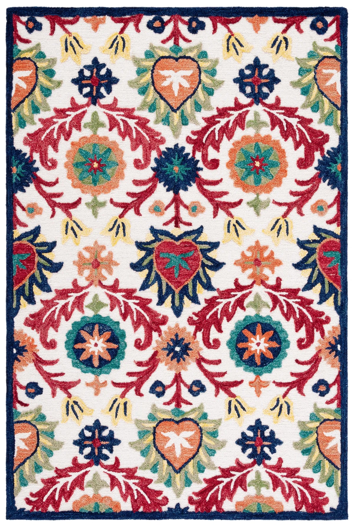 Safavieh Blossom 4'-0" x 6'-0" Rug in Ivory / Green