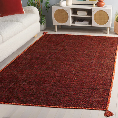 Safavieh Montauk 4'-0" x 6'-0" Rug in Orange / Black