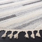 Safavieh Moroccan Tassel Shag 6'-7" x 6'-7" Rug in Ivory / Grey