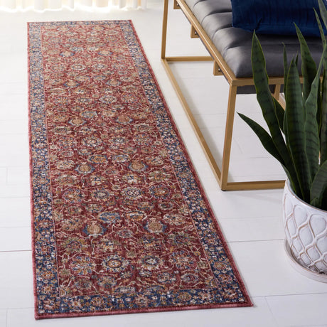 Safavieh Heirloom 700 2'-0" x 8'-0" Rug in Rust / Navy