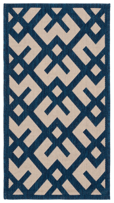 Safavieh Courtyard 2'-0" x 3'-7" Rug in Navy / Beige