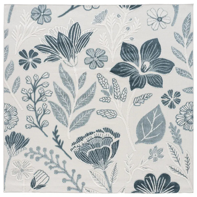 Safavieh Cabana 6'-7" x 6'-7" Rug in Ivory / Blue