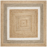Safavieh Natural Fiber 6'-0" x 6'-0" Rug in Natural / Grey/Ivory
