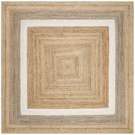 Safavieh Natural Fiber 6'-0" x 6'-0" Rug in Natural / Grey/Ivory