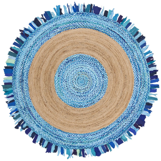 Safavieh Cape Cod 6'-0" x 6'-0" Rug in Turquoise / Natural