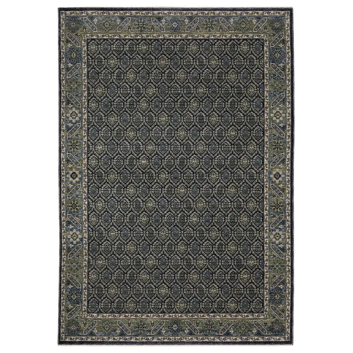 Oriental Weavers Sphinx ELIANA ELI01 Blue Border Rugs - main flat
