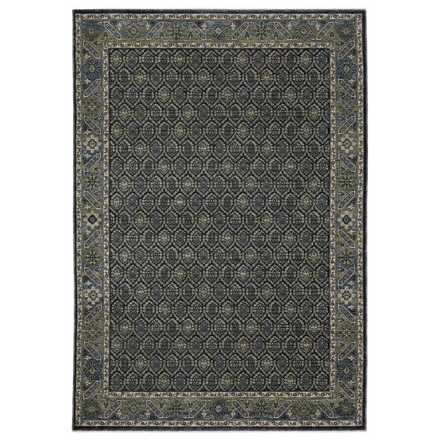 Oriental Weavers Sphinx ELIANA ELI01 Blue Border Rugs - main flat