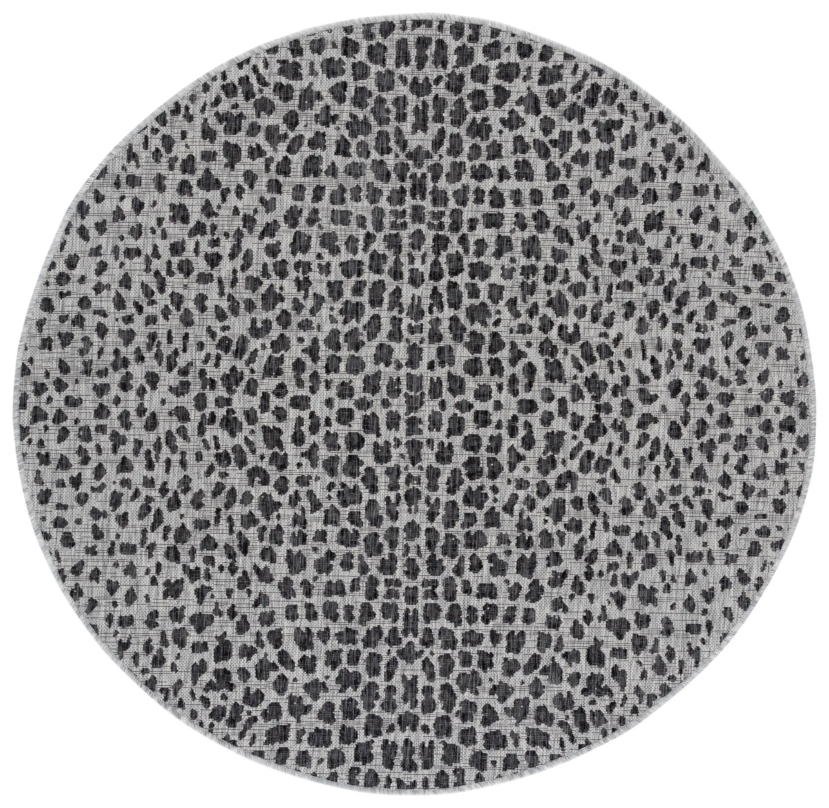 Safavieh Courtyard 5'-3" x 5'-3" Rug in Grey / Black