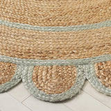 Safavieh Natural Fiber 6'-0" x 6'-0" Rug in Natural / Light Blue