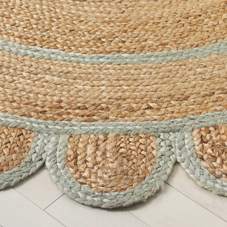 Safavieh Natural Fiber 6'-0" x 6'-0" Rug in Natural / Light Blue
