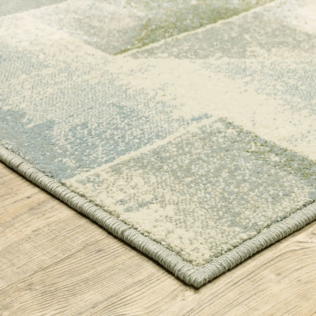 Oriental Weavers Sphinx Branson Br10A Blue/ Green Rugs - corner detail