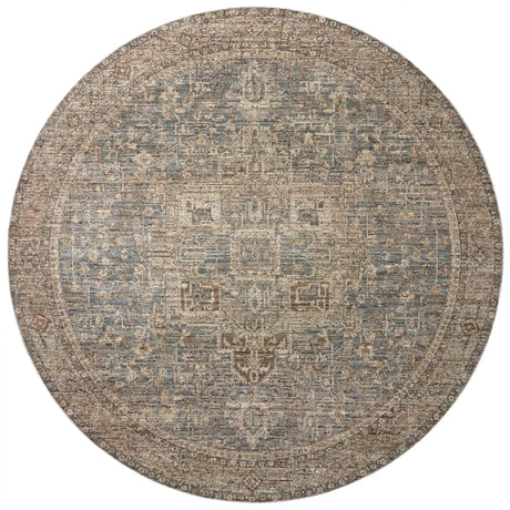 Loloi Priscilla PRL-04 Blue / Bark Rug - round flat