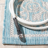 Safavieh Courtyard 5'-3" x 7'-7" Rug in Aqua / Grey