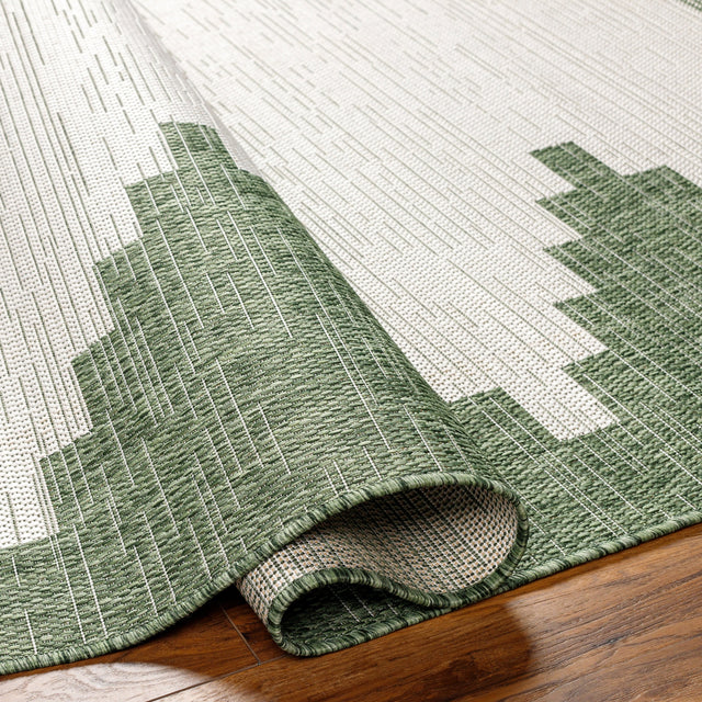 Surya Eagean Eag-2435 Grass Green, Ivory, Dark Green, Seafoam Rug.