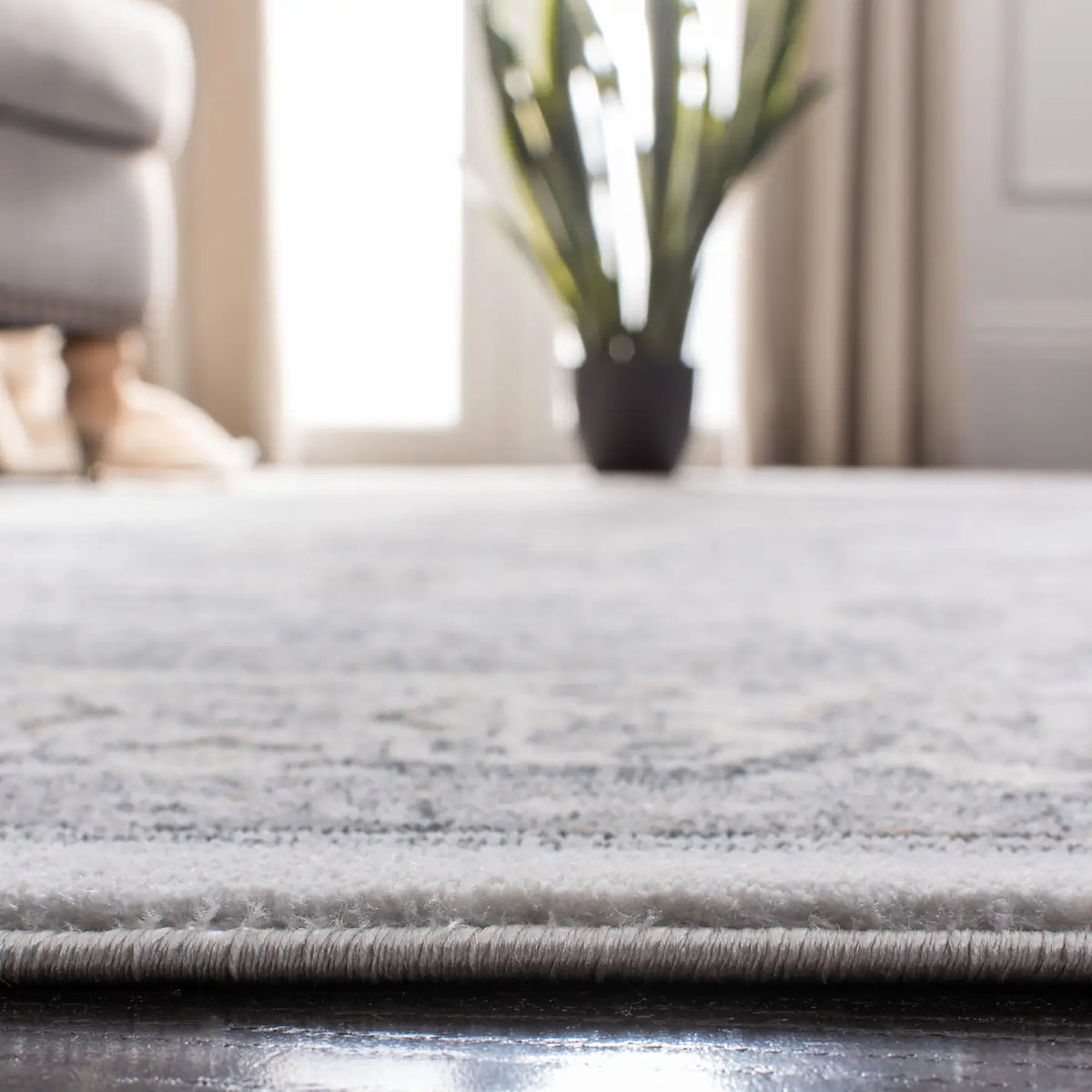 Safavieh Isabella 4'-0" x 6'-0" Rug in Light Grey / Cream