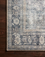 Loloi Wynter Wyn-07 Grey/Charcoal Rugs - corner on wood