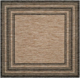 Safavieh Courtyard 6'-7" x 6'-7" Rug in Natural / Black