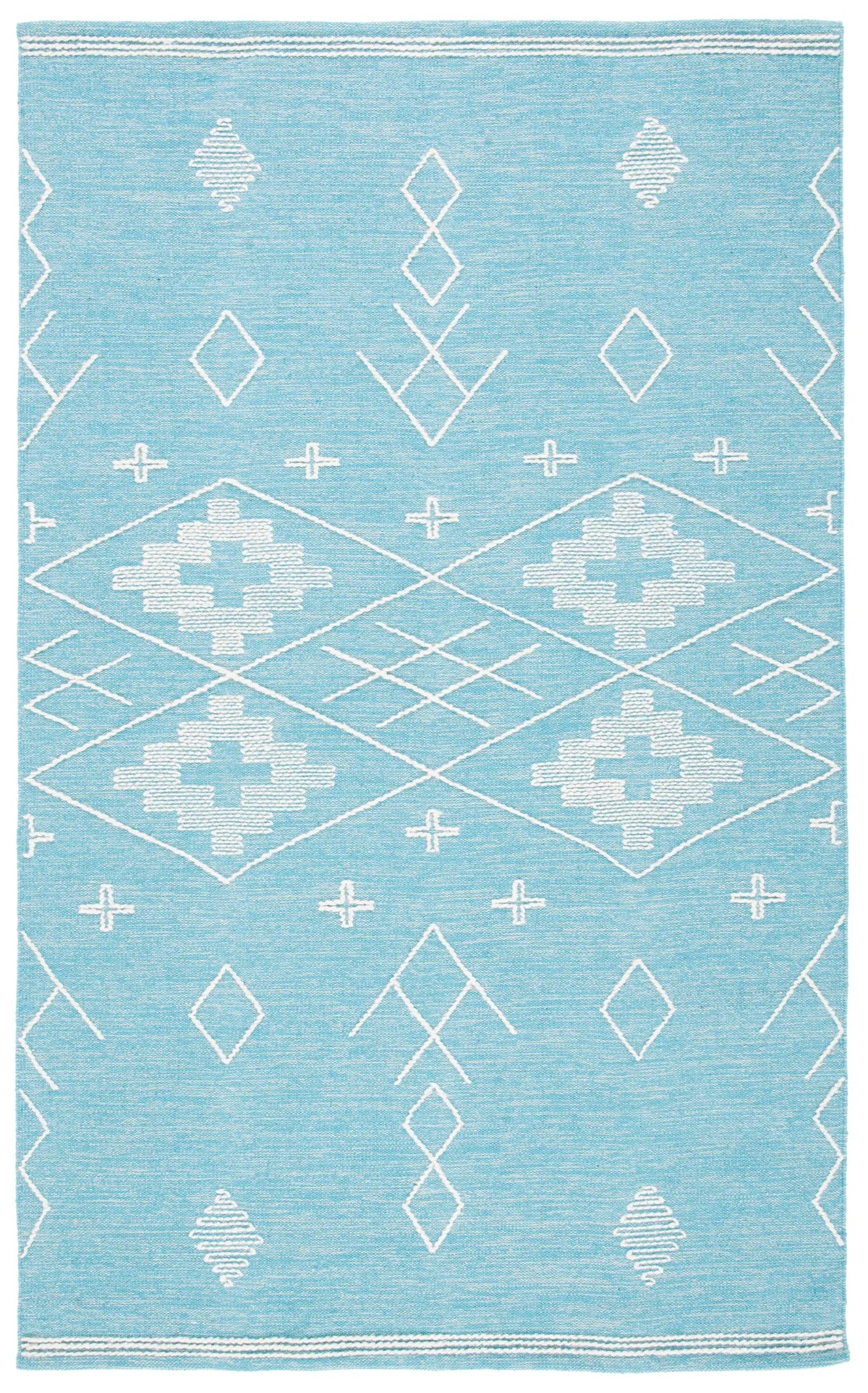 Safavieh Kilim 4'-0" x 6'-0" Rug in Teal / Ivory