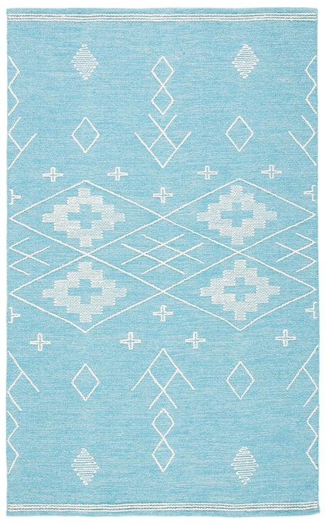 Safavieh Kilim 4'-0" x 6'-0" Rug in Teal / Ivory