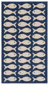 Safavieh Courtyard 2'-0" x 3'-7" Rug in Navy / Beige
