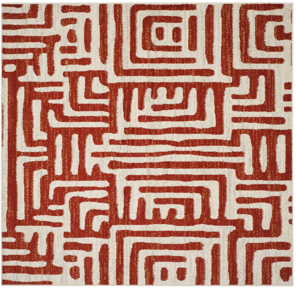 Safavieh Amsterdam 6'-7" x 6'-7" Rug in Ivory / Terracotta
