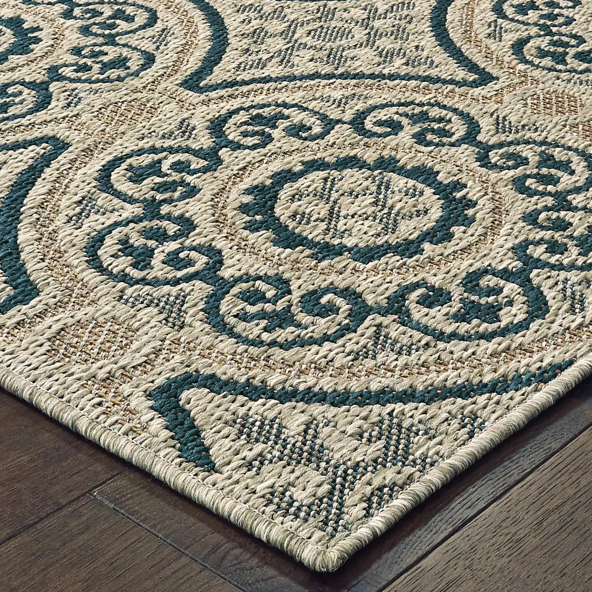 Oriental Weavers Sphinx Latitude 609X Grey / Blue Rugs - corner detail