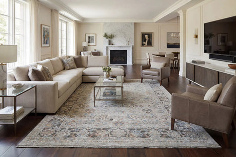 Dynamic Rugs Autumn 10922 Power Loomed Traditional Beige/Brown/Blue Rug - Room