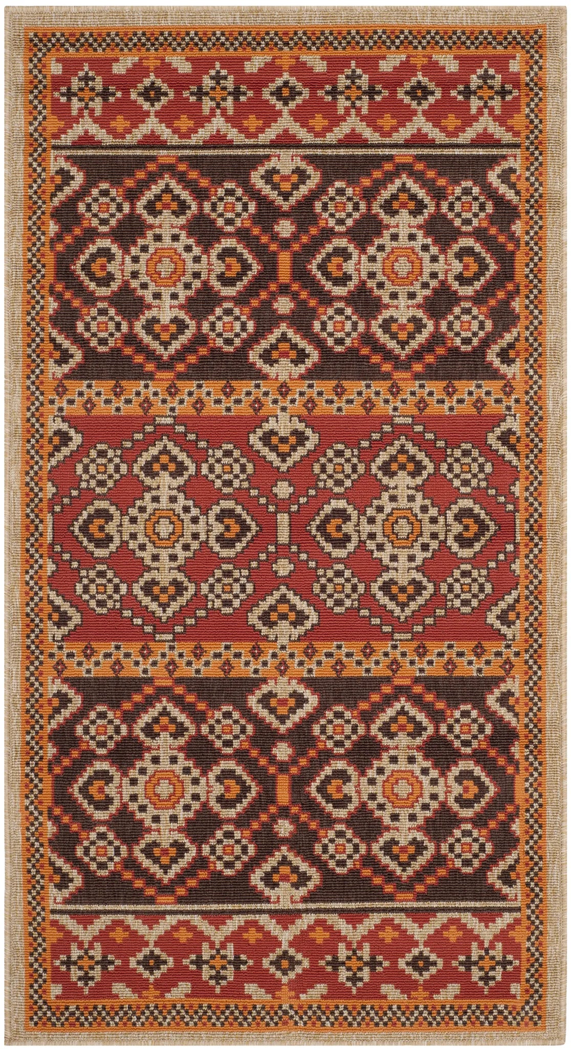 Safavieh Veranda 2'-7" x 5'-0" Rug in Red / Chocolate