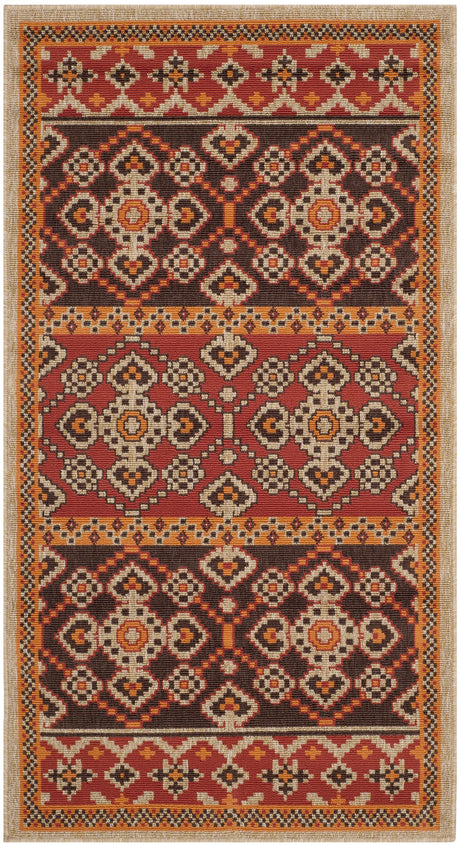 Safavieh Veranda 2'-7" x 5'-0" Rug in Red / Chocolate