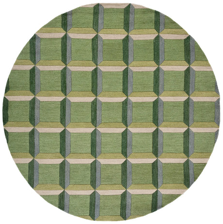 Safavieh Genre 7'-0" x 7'-0" Rug in Green / Beige